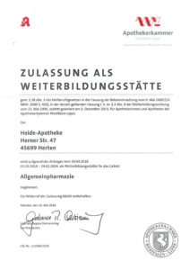 Zulassung als Weiterbildungsstätte