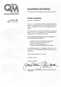 Qualitäts-Zertifikat